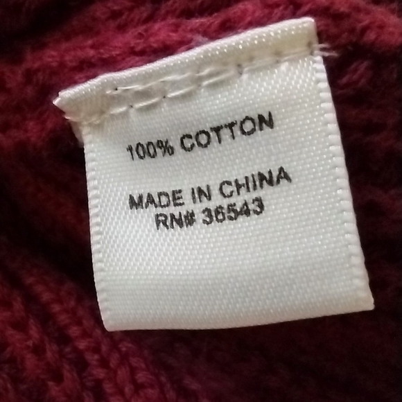 G.H. Bass Maroon Cable Knit Rounded Front Hem Cardigan Sz M - Picture 13 of 14